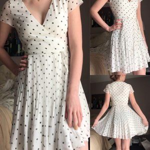 Wilfred Beaune dress, white with black polka dots